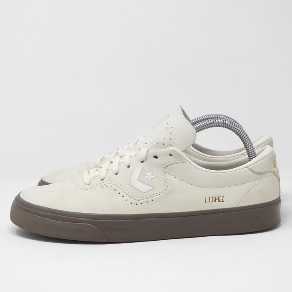 Converse CONS Louie Lopez Pro Low 'Egret Dark Mushroom Gum Shoes Cream Suede 8.5 - Picture 4 of 9